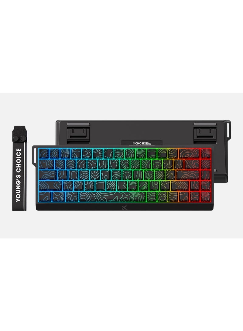 MCHOSE Ace 68 65% Hall Effect Magnetic Gaming Keyboard – TTC Dragon Lord Magnetic Switch, Hot-Swappable, 8K Polling, Adjustable Actuation, RGB Backlit, Wired USB-C, Black Topographic |  MC-Ace68-33 - Image 2